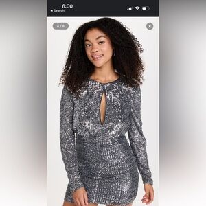 Bardot Onyx Mini silver‎ Sequin Dress size medium Sz 6